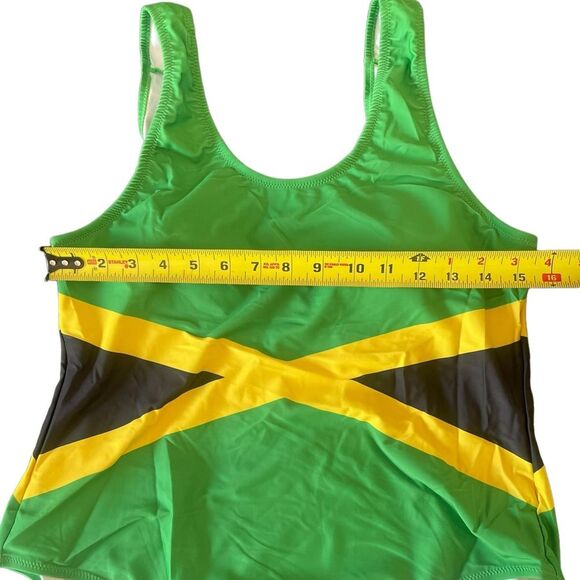 Jamaican Flag One Piece Bathing Suit Swim Suit With Pads Womens Size 17/18 NWT - Picture 9 of 10